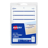 File Folder Labels on 4” x 6” Sheets, Easy Peel, White/Blue, Print or Handwrite, 2/3” x 3-7/16”, 252 Labels (5200)