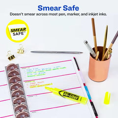 Avery(R) Hi-Liter(R) Desk-Style Highlighters, SmearSafe(R), Chisel Tip, 12 Yellow Highlighters (98035)