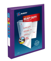 Avery® Heavy-Duty View Binder, 1" One-Touch Rings, 275-Sheet Capacity, Purple (79771)