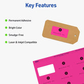 Avery Labels with Sure Feed, 1" x 2-5/8", Assorted Neon, Removable, Laser & Inkjet Compatible, 360 Labels Total (6479)