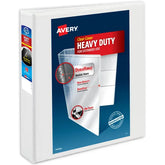Avery® Heavy-Duty View Binder, 1-1/2" One Touch Slant Rings, 375-Sheet Capacity, 2.1" Wide Spine, 1 White Binder (79795)