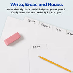 Avery® Big Tab™ Write & Erase Dividers for 3 Ring Binders, 5-Tab Set, 1 Binder Divider Set (23075)