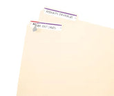 File Folder Labels on 4" x 6" Sheets, Easy Peel, White/Purple, Print or Handwrite, 2/3” x 3-7/16”, 252 Labels (5204)