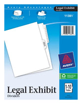 Avery® Premium Collated Legal Dividers Avery Style, Letter Size, 1-10 & Table of Contents Tab Set (11381)