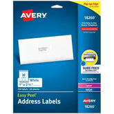 Avery® Easy Peel® Address Labels with Sure Feed®, 1" x 2-5/8", White, 750 Blank Mailing Labels (18260)