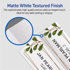Avery® Place Cards with Sure Feed® Technology, 1-7/16" x 3-3/4", Textured Matte White, 150 Total (16109)