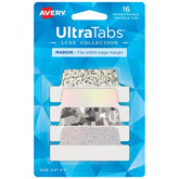 Avery® Ultra Tabs® Luxe Collection Margin Tabs, 2-1/2" x 1", Assorted Holographic Trio Designs, 16 Tabs (74179)