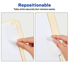 Avery® Ultra Tabs™, File Tabs, 3" x 1.5", 2-Side Writable, White, 24 Tabs Per Pack, 2-Pack, 48 Self Adhesive Tabs Total (34777)