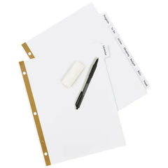 Big Tab™ Write & Erase Paper Dividers with Gold Reinforcement, 8-Tab Set, White, 6 Sets (21213)