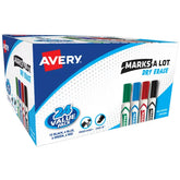 Avery(R) Marks A Lot(R) Desk-Style Dry Erase Markers, Chisel Tip, Assorted, 24 Pack (98188)
