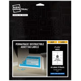 Avery® PermaTrack® Destructible Asset Tag Labels, 3-3/4" x 2", 64 Labels (60539)