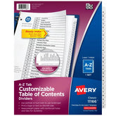 Avery® Ready Index® Extra-Wide A-Z Dividers, 26 Tabs Sets, Multicolor Tabs, Works Great with Sheet Protectors (11166)