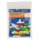 Avery® Insertable Tabs, Self-Adhesive, Printable Inserts, 1" Assorted Colors, 25 Tabs (16219)