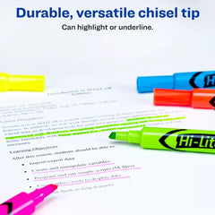 Avery(R) Hi-Liter(R) Desk-Style Highlighters, SmearSafe(R), Chisel Tip, 12 Assorted Color Highlighters (98034)