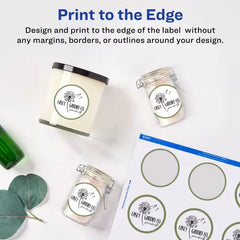 Avery® Round Labels with Sure Feed®, 2" Diameter, Matte White, Laser & Inkjet Compatible, 300 Labels Total (22877)