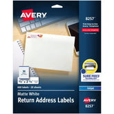 Avery® Return Address Labels with Sure Feed®, 3/4" x 2-1/2", Matte White, Inkjet Compatible, 600 Labels (8257)