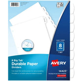 Avery® Big Tab™ Durable Paper Dividers, 8-Tab Set, Easy Peel® Labels (14423)
