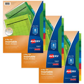 Avery® 8-Tab Binder Dividers, Big Tab™ Insertable Plastic Binder Dividers, Big Tab™, Multicolor, 3 Sets (71901)