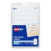 File Folder Labels on 4” x 6” Sheets, Removable Adhesive, White, 2/3” x 3-7/16”, 252 Labels (5230)
