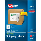Avery® Full-Sheet Shipping Labels, 8-1/2" x 11", White, 100 Blank Mailing Labels (8465)