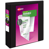 Avery® Durable View Binder, 3" Slant Rings, 600-Sheet Capacity, DuraHinge™, Black (17041)