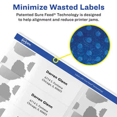 Avery® Easy Peel Printable Address Labels with Sure Feed®, 1-1/3" x 4", White, 1,400 Blank Mailing Labels for Laser Printers (5162)