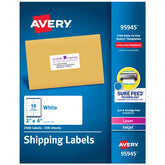 Avery® Shipping Labels with Sure Feed®, 2" x 4", White, 2,500 Blank Mailing Labels (95945)