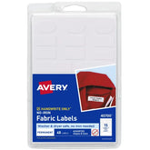 Avery® No-Iron Fabric Labels, Assorted Shapes and Sizes, Washer and Dryer-Safe Waterproof Labels, Non-Printable, 45 Blank Labels Total (40700)