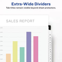 Avery® Ready Index® Extra-Wide A-Z Dividers, 26 Tabs Sets, Multicolor Tabs, Works Great with Sheet Protectors (11166)