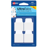 Avery® Ultra Tabs®, 1" x 1-1/2", 40 Repositionable Mini Tabs, 2-Side Writable Tab, White (74788)