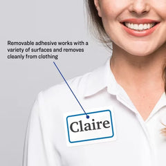 Avery® Flexible Adhesive Name Badges, 2-1/3" x 3-3/8", Blue Border, 400 Removable Name Badges (05895)