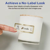 Avery® Glossy Clear Labels with Metallic Gold Border, 1" x 2-5/8" Rectangle Labels, 180 Printable Labels (6550)