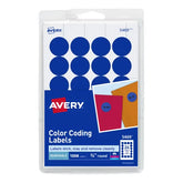 Avery® Removable Color-Coding Labels, Removable Adhesive, Dark Blue, 3/4" Diameter, 1,008 Labels (5469)