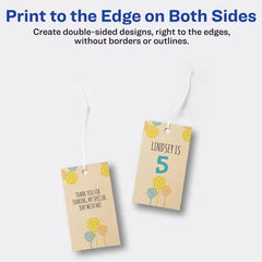 Avery® Kraft Brown Rectangle Tags with Sure Feed® Technology, 2" x 3.5", Laser/Inkjet, 64 Tags with Strings (80517)