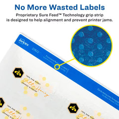 Avery® Glossy Clear Labels, 2" x 3", Sure Feed™ Technology, Print-to-the-Edge, Easy Peel®, Laser/Inkjet, Permanent, 40 Blank Rectangle Labels Total (27952)