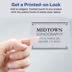 Avery® Matte Clear Shipping Labels, Sure Feed™ Technology, Laser, 2" x 4", 100 Labels (15663)