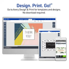Avery® Printable Tent Cards, 3.5" x 11", White with Embossed Border, 50 Blank Place Cards for Laser and Inkjet Printers (5309)