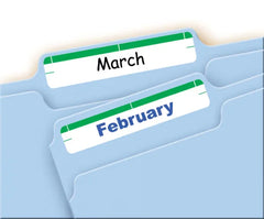 File Folder Labels on 4” x 6” Sheets, Easy Peel, White/Green, Print or Handwrite, 2/3” x 3-7/16”, 252 Labels (5203)