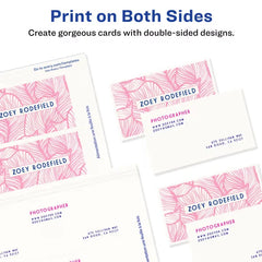 Avery® Clean Edge® Printable Business Cards with Sure Feed Technology, 2" x 3-1/2", White, 200 Blank Cards (05871)