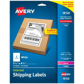 Avery® Half-Sheet Shipping Labels, 5-1/2" x 8-1/2", White, 20 Blank Mailing Labels (18126)