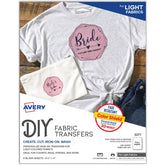 Avery® Fabric Transfers for Light Fabrics, 8-1/2" x 11", Inkjet Printer Compatible, 6 Matte Sheets (3271)