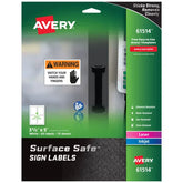 Avery® Surface Safe® Sign Labels, 3-1/2" x 5", Removable Adhesive, Water & Chemical Resistant, Pack of 60 (61514)