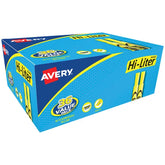 Avery(R) Hi-Liter(R) Desk-Style Highlighters, SmearSafe(R), Chisel Tip, 36 Fluorescent Yellow Highlighters (98208)