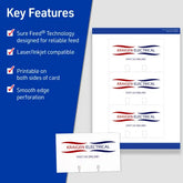 Avery® Rotary Cards with Sure Feed® Technology, 3" x 5", Matte White, Laser & Inkjet Printers, 150 Total (5386)