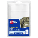 Avery® No-Iron Fabric Labels, 1" x 3", Washer and Dryer-Safe Labels, Non-Printable, 20 Blank Labels Total (40724)