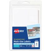 Avery® Multi-Use Removable Labels, 5/8" x 7/8", White, Non-Printable, 1,000 Small Stickers Total (5424)