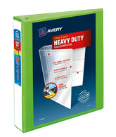 Avery® Heavy-Duty View Binder, 1-1/2" One-Touch Rings, 375-Sheet Capacity, Chartreuse (79773)