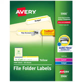 TrueBlock® File Folder Labels, 2/3” x 3-7/16”, 1,500 Printable Labels, Permanent Adhesive, White/Yellow (5966)