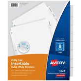 Avery® Extra-Wide Big Tab™ Insertable Tab Dividers, 8-Tab, Clear Tabs, Works With Sheet Protectors (11223)