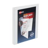 Avery® Heavy Duty View Binder, 1/2" One Touch Slant Rings, 135-Sheet Capacity, DuraHinge®, White (79767)